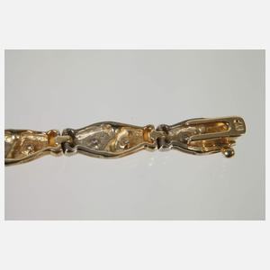 Bicolor-Armband mit Brillanten