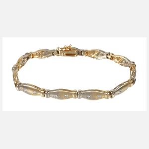 Bicolor-Armband mit Brillanten
