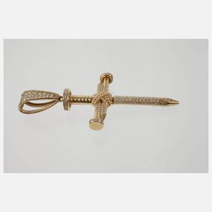 Kreuzanhänger mit Brillanten