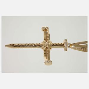 Kreuzanhänger mit Brillanten