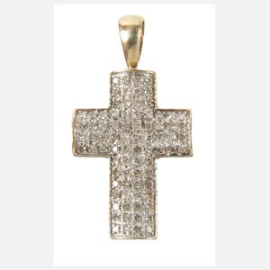 Kreuzanhänger mit Diamantbesatz