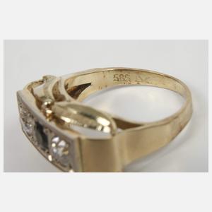 Damenring mit Turmalin und Diamanten