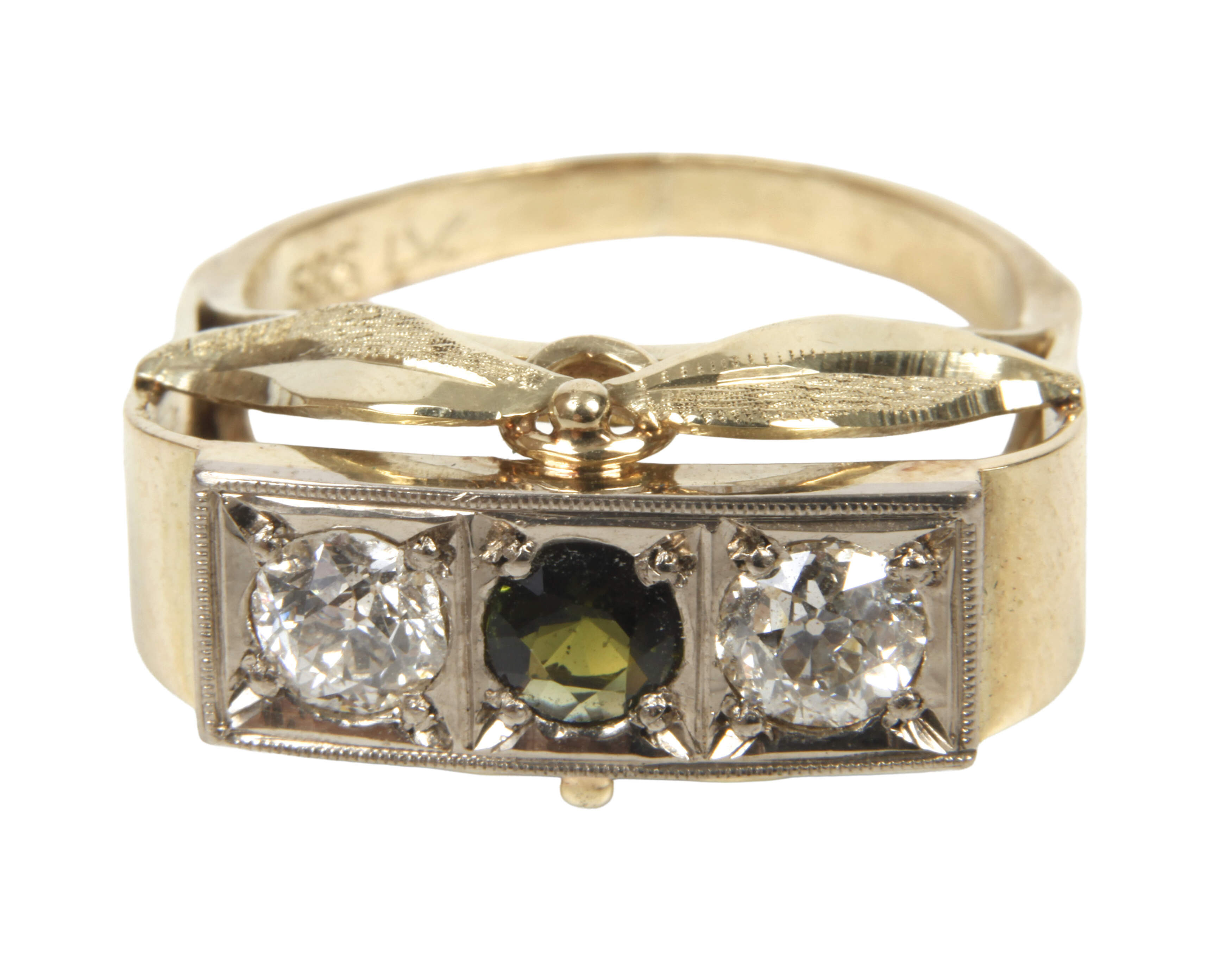 Damenring mit Turmalin und Diamanten