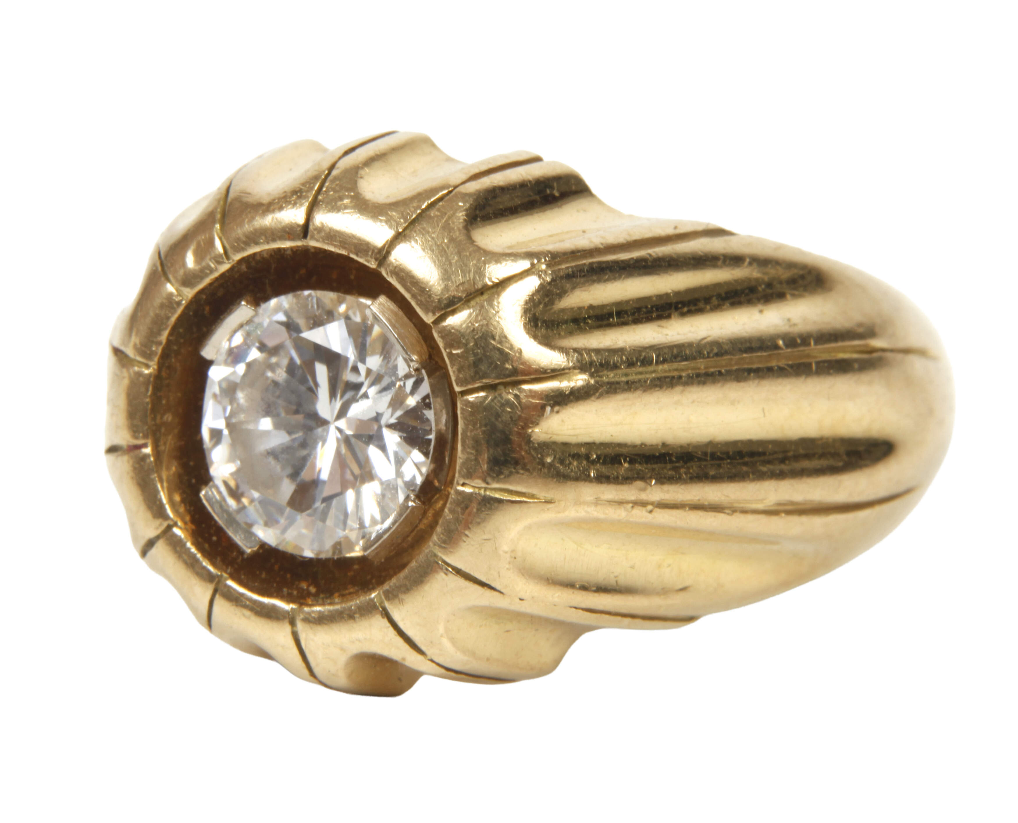 Herrenring mit Brillant von ca. 1,3 ct