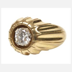 Herrenring mit Brillant von ca. 1,3 ct