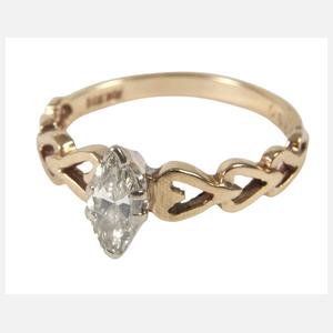 Damenring mit Diamantnavette