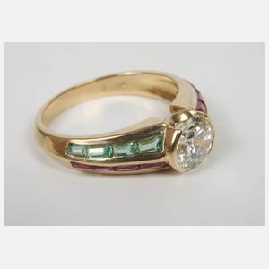 Hochwertiger Damenring mit Brillant von ca. 1,2 ct