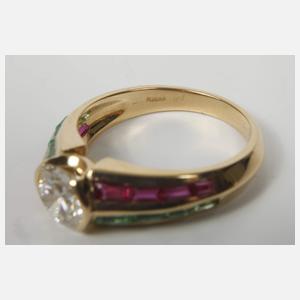 Hochwertiger Damenring mit Brillant von ca. 1,2 ct