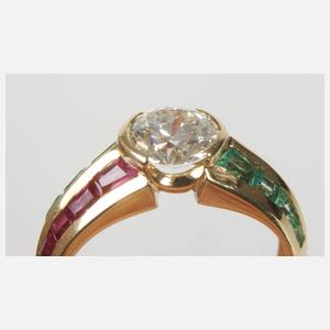 Hochwertiger Damenring mit Brillant von ca. 1,2 ct