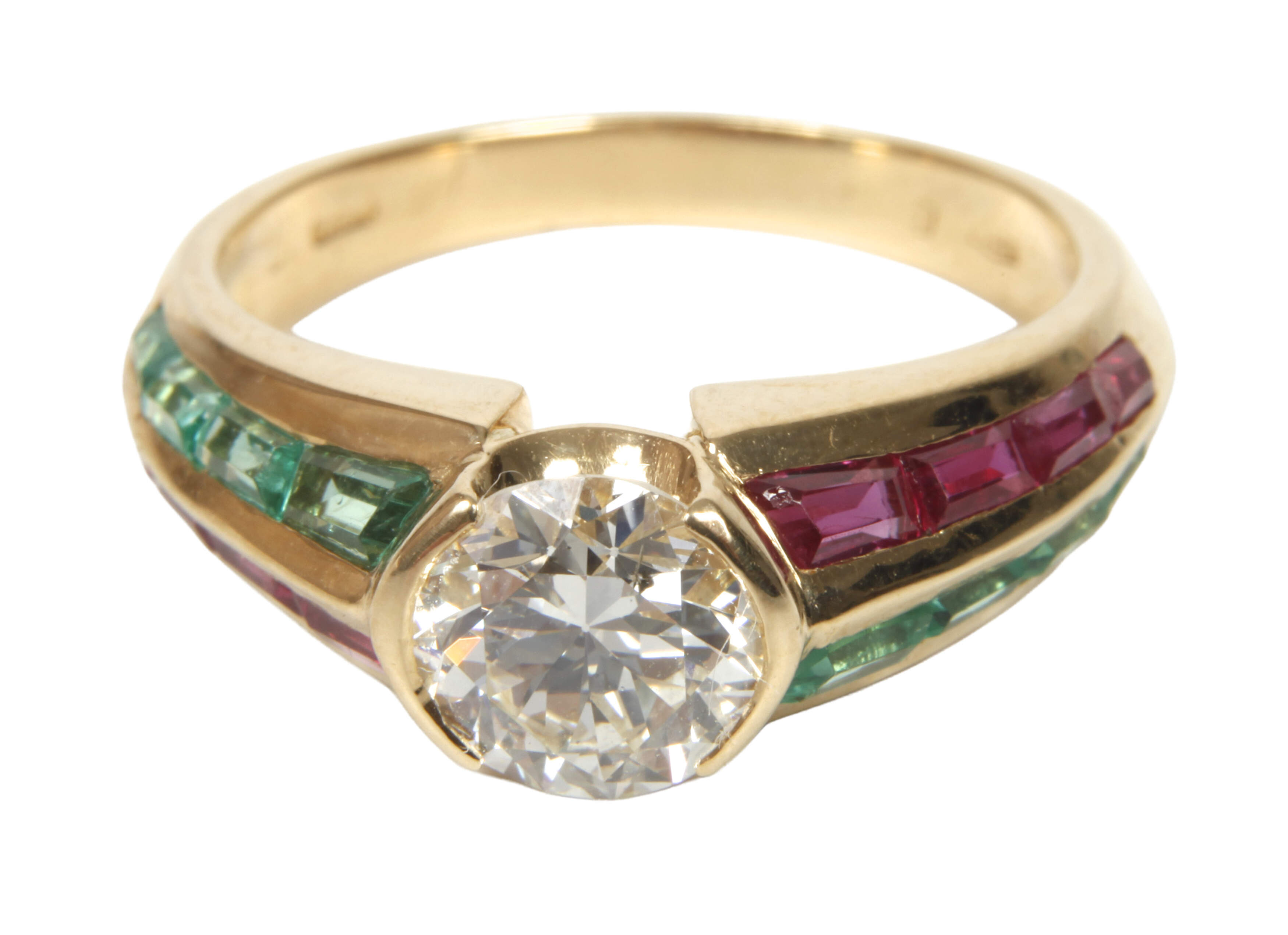 Hochwertiger Damenring mit Brillant von ca. 1,2 ct