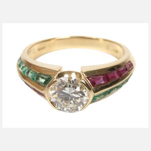 Hochwertiger Damenring mit Brillant von ca. 1,2 ct