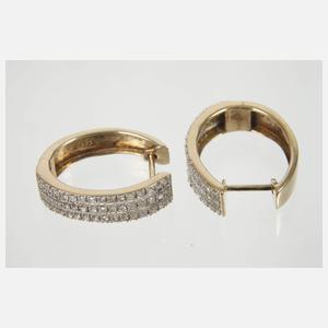 Paar Ohrringe mit Diamantbesatz
