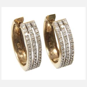 Paar Ohrringe mit Diamantbesatz