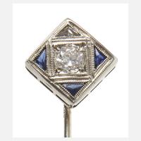 Feine Krawattennadel mit Diamant und Saphiren111