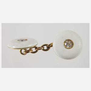 Paar Manschettenknöpfe mit Diamanten