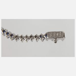 Tennisarmband mit Saphiren und Brillanten