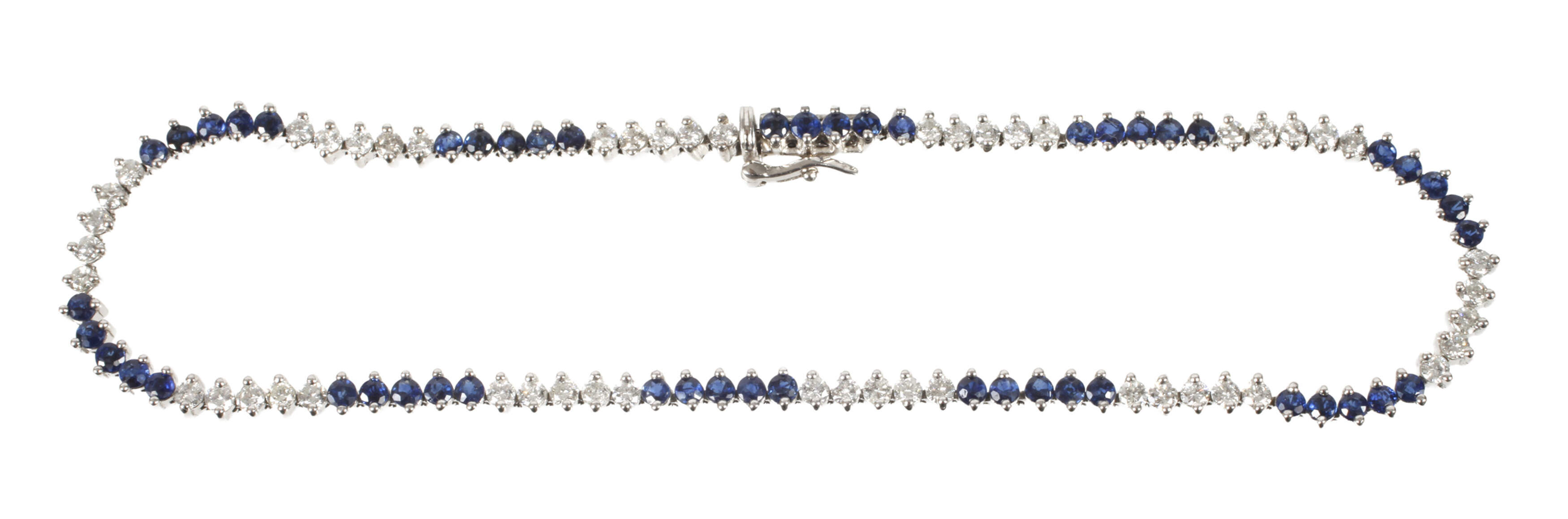 Tennisarmband mit Saphiren und Brillanten