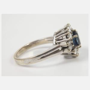 Damenring mit Saphir und Diamanten