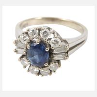 Damenring mit Saphir und Diamanten111