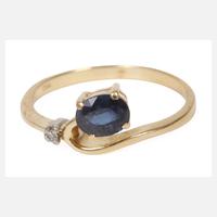 Damenring mit Saphir und Diamant111