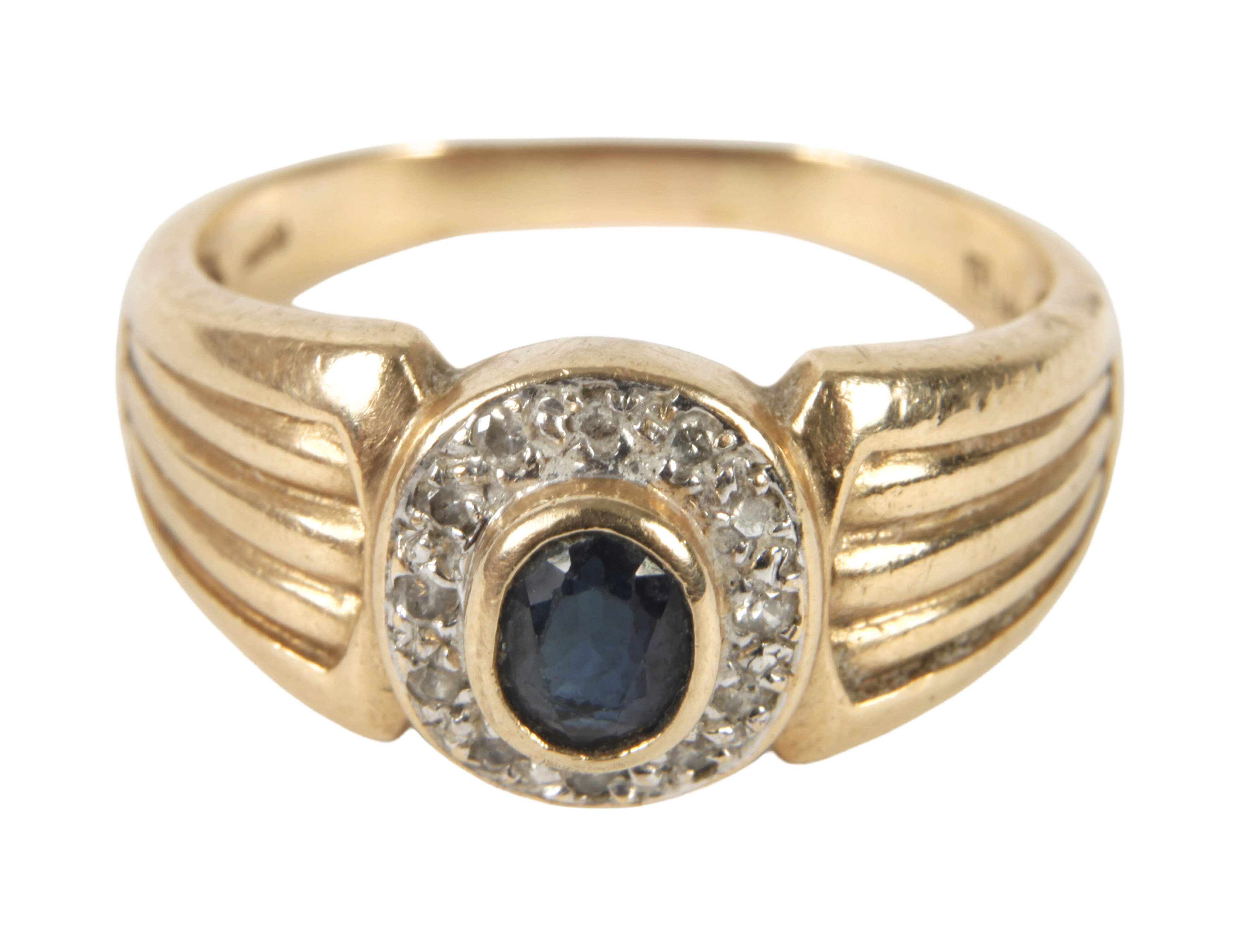 Damenring mit Saphir und Diamanten