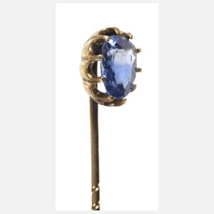 Krawattennadel mit Saphir