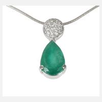 Anhänger mit Smaragd und Brillanten an Kette111