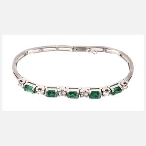 Hochwertiges Armband mit Smaragden und Brillanten
