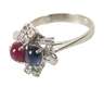 Damenring mit Rubin, Saphir und Diamant