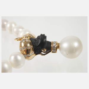 Aufwendiges Perlencollier mit Brillanten