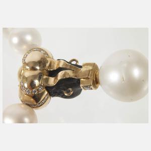 Aufwendiges Perlencollier mit Brillanten