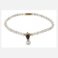 Aufwendiges Perlencollier mit Brillanten111