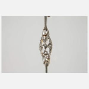 Stabbrosche mit Diamanten und Perlen