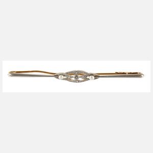 Stabbrosche mit Diamanten und Perlen
