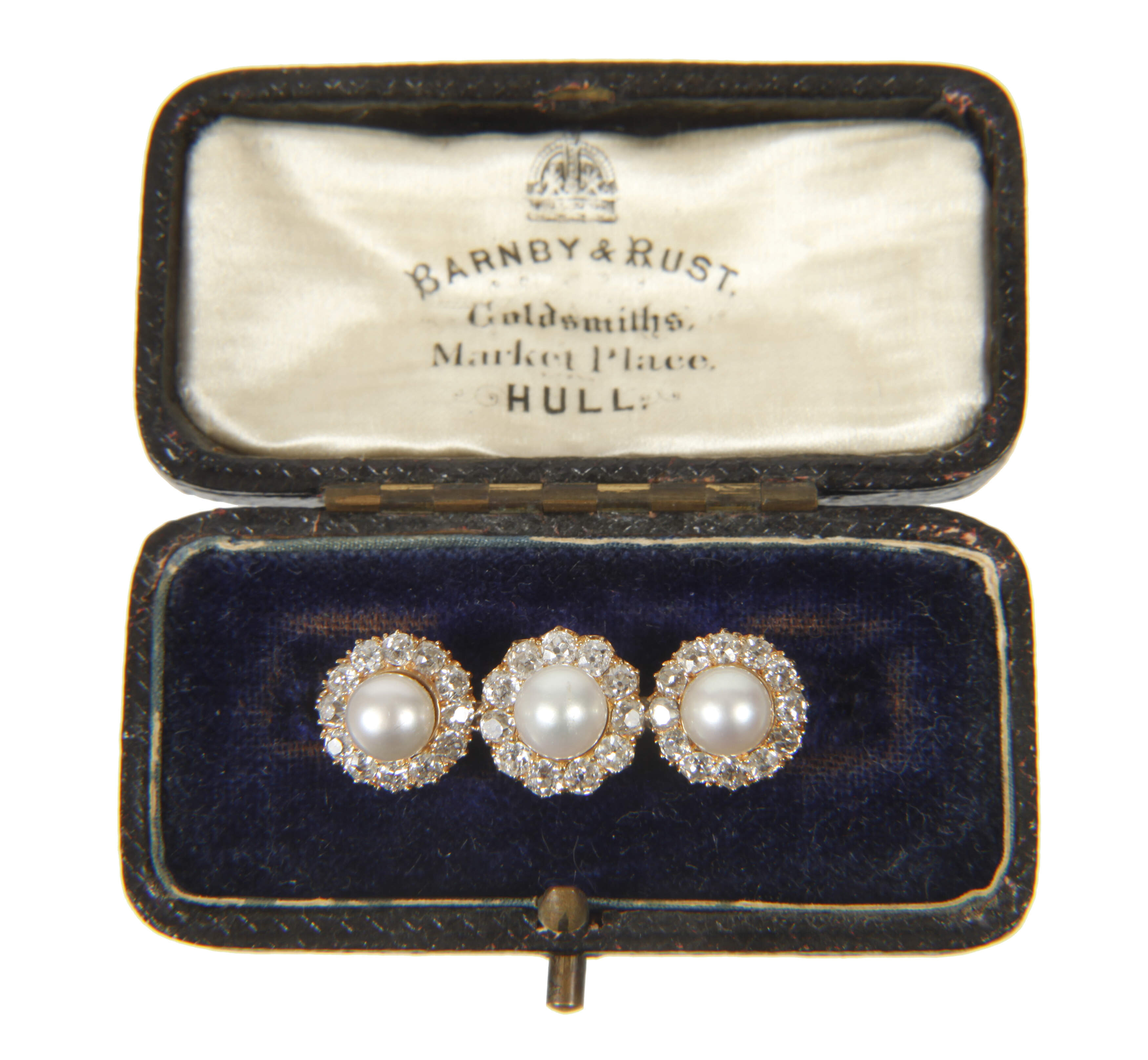 Brosche mit Perlen und Diamanten