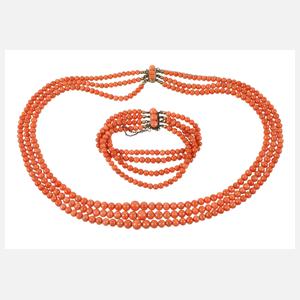 Armband und Collier Koralle