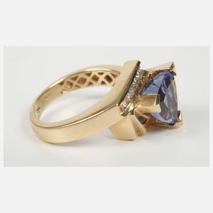 Damenring mit Tansanit und Diamanten