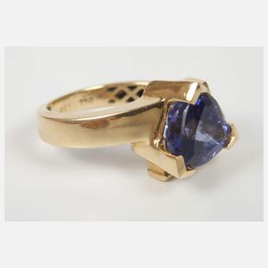 Damenring mit Tansanit und Diamanten
