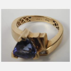 Damenring mit Tansanit und Diamanten