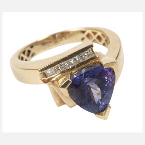 Damenring mit Tansanit und Diamanten
