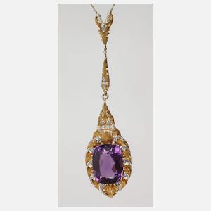 Prächtiges Collier mit Amethyst und Perlen
