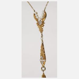 Prächtiges Collier mit Amethyst und Perlen