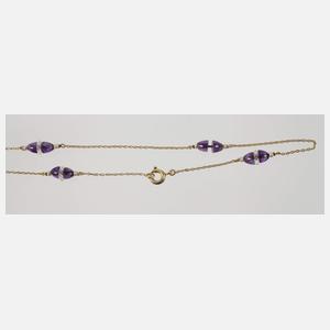 Prächtiges Collier mit Amethyst und Perlen