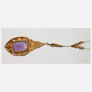 Prächtiges Collier mit Amethyst und Perlen