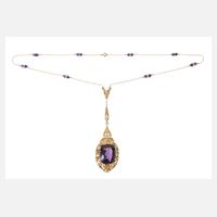 Prächtiges Collier mit Amethyst und Perlen111