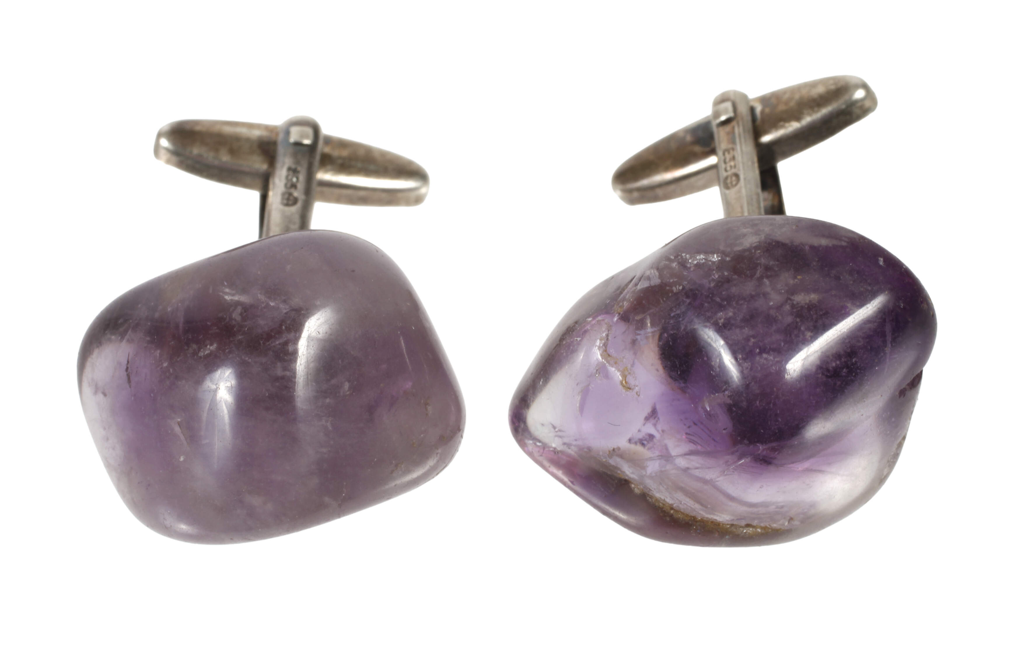 Paar Manschettenknöpfe mit Amethysten