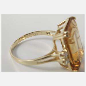 Damenring mit Citrin und Brillanten