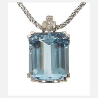 Anhänger mit Blautopas und Diamanten111