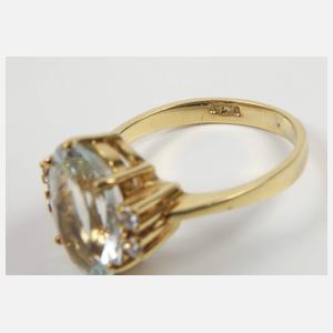 Damenring mit Aquamarin und Brillanten