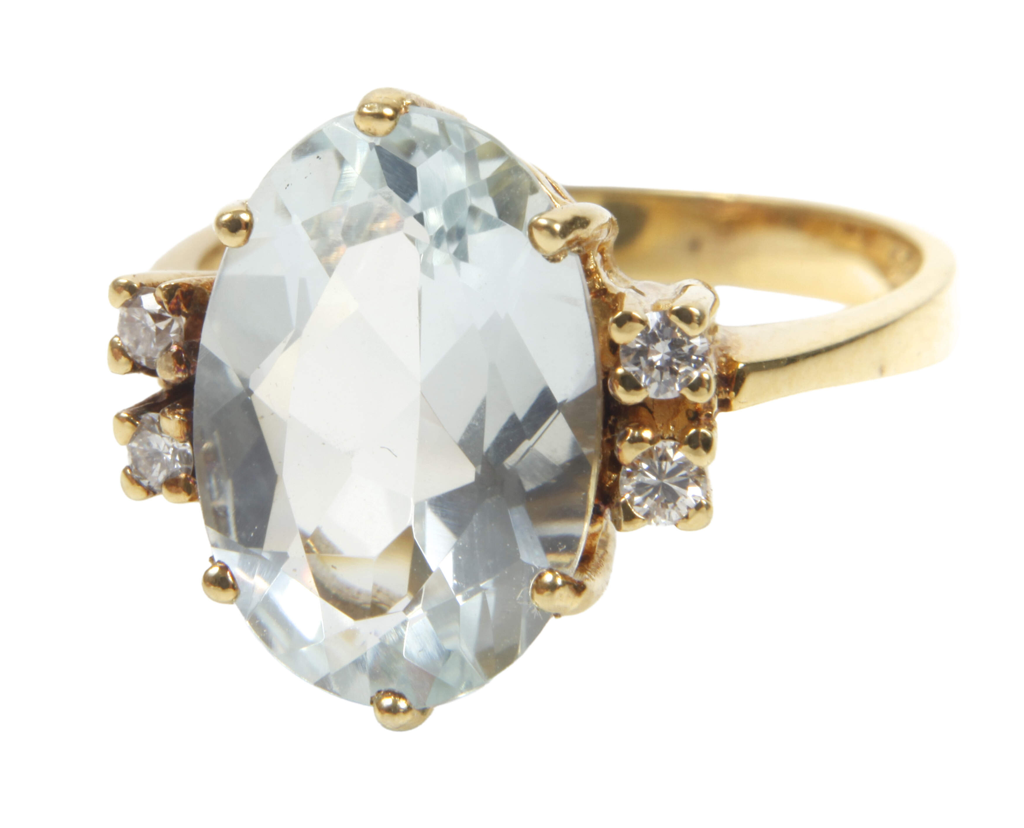 Damenring mit Aquamarin und Brillanten